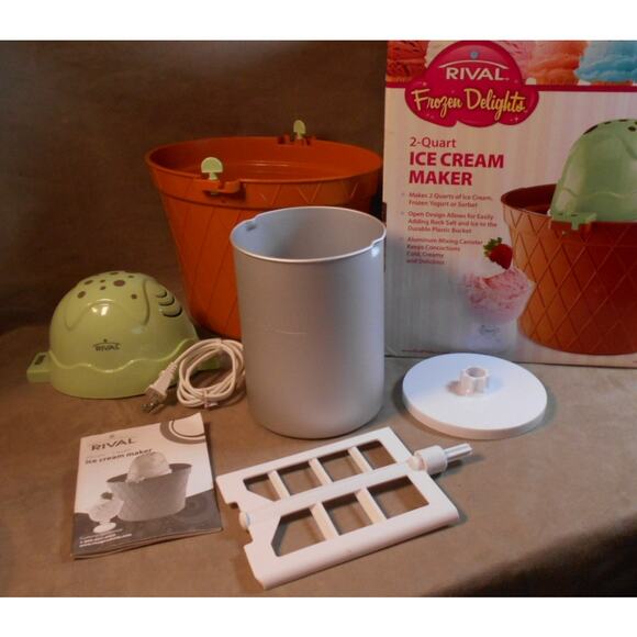 Rival Frozen Delights 2 Quart Ice Cream Maker FRRVBK02-MNT Mint Works - Picture 6 of 11